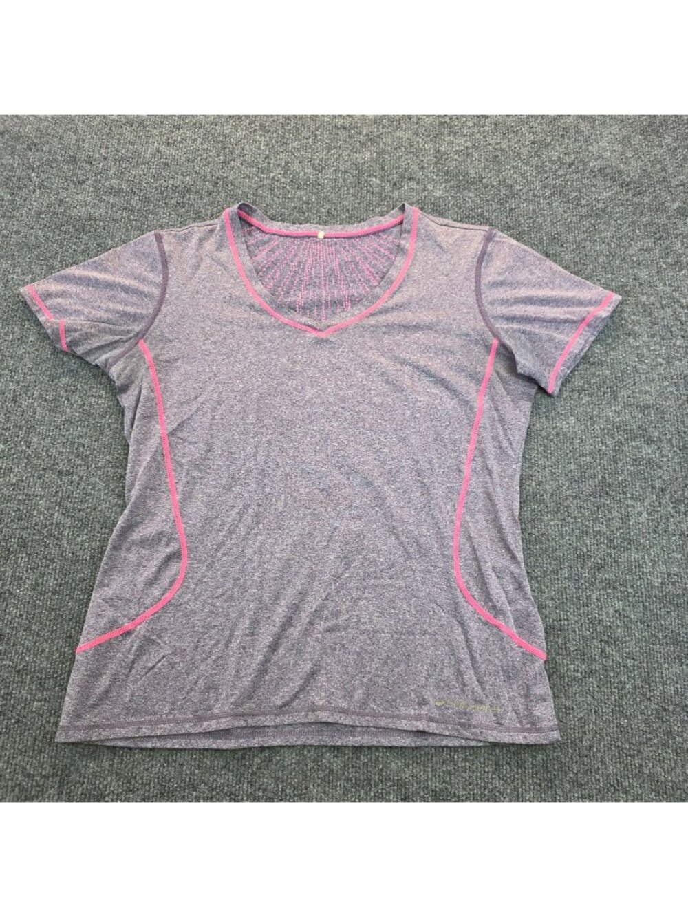 Brooks Performance Tee M Heathered Purple Pink Short Sleeves Workout Athleisure